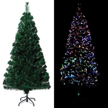 vidaXL Kunstkerstboom met standaard 150 cm glasvezel groen, Verzenden, Nieuw