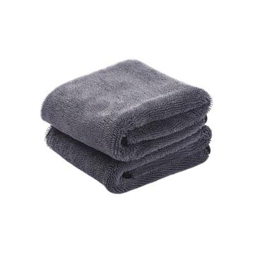 Droogdoek Badkamer - 2 Stuks - 50x35 cm - Grijs -, Verzenden