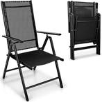 Tuinstoel - Ligstoel - Verstelbaar - Opvouwbaar - Zwart - Ti, Verzenden, Zo goed als nieuw