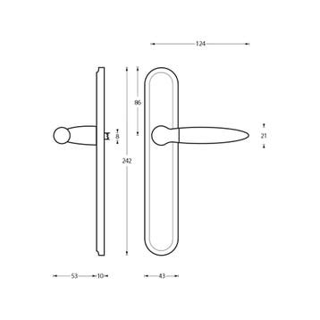 Intersteel Deurkruk Elen op blind langschild - chroom/nikkel, Verzenden, Nieuw