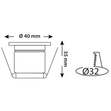 LED Veranda Spot Verlichting - Inbouw Vierkant 1W - Chroom, Huis en Inrichting, Ophalen of Verzenden, Nieuw, Overige fittingen