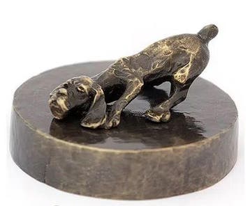 Honden urn verbronsd Cocker Spaniel puppy, Nieuw