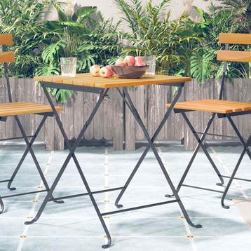 vidaXL Bistrotafel 55x54x71 cm massief acaciahout, Tuin en Terras, Verzenden, Nieuw, Hout