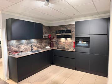 Showmodel moderne hoekkeuken mat zwart 0020 - 8, Ophalen, Nieuw