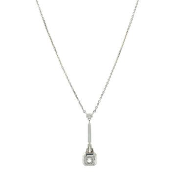 Zilveren vintage collier met witgouden hanger met diamant 14, Ophalen of Verzenden, Nieuw