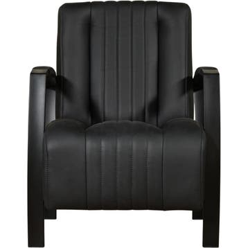 Leren fauteuil Glamour - Rancho Nero (zwart), Nieuw, Ophalen of Verzenden, 50 tot 75 cm, Industrieel, Modern, Retro