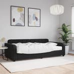vidaXL Slaapbank met matras 100x200 cm fluweel zwart, 100 cm, Eenpersoons, Verzenden, Zwart