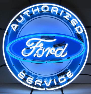 Ford Authorized Service Neon Verlichting 60 cm - Blauw, Wit, Gebruikt