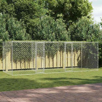vidaXL Hondenbench Zilver 600 x 200 x 200 cm Gegalvaniseerd, Verzenden, Nieuw