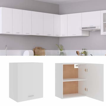 vidaXL Bovenkast Lyon 50x31x60 cm bewerkt hout wit, Verzenden, Nieuw, Wit