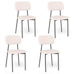 LIVSK Moderne Eetkamerstoelen Set van 4 - Beige Linnen Bekle, Kinderen en Baby's, Verzenden, Nieuw