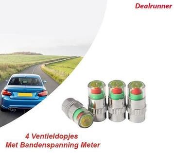 4 Ventieldopjes met Bandenspanning Meter, Auto diversen, Verzenden, Nieuw