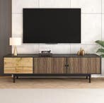 TV-Meubel 180 cm – Lowboard met Golfdeuren en 3 Lades, Huis en Inrichting, Kasten | Overige, Verzenden, Nieuw