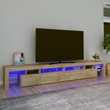 vidaXL Tv-meubel met LED-verlichting 260x36,5x40cm sonoma, Huis en Inrichting, Minder dan 50 cm, Verzenden, Nieuw, Minder dan 100 cm