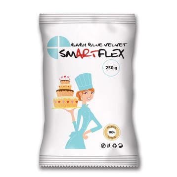 SmartFlex Fondant Baby Blauw Velvet 250g, Hobby en Vrije tijd, Taarten en Cupcakes maken, Verzenden, Nieuw