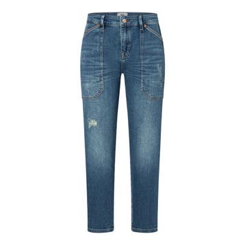 MAC • blauwe Iowa baggy jeans destroy • 36, Kleding | Dames, Spijkerbroeken en Jeans, MAC, Verzenden, Nieuw, Blauw