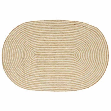 vidaXL Vloerkleden Natuurlijk en Wit 100 x 152 cm Jute, Verzenden, Nieuw, Bruin