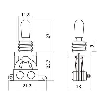 Boston SW-20-GP2 3-Weg Toggle Switch - Vergulde Kwaliteit, Ophalen of Verzenden, Nieuw
