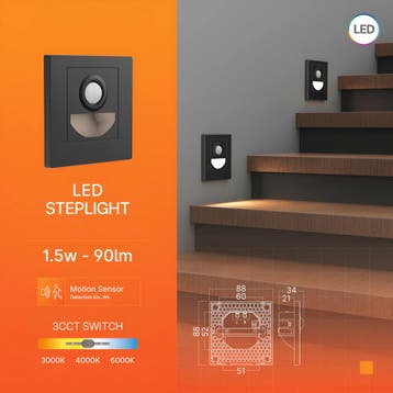 LED Trapspot met Bewegingssensor - Brinton Lumostep - Inbouw, Ophalen of Verzenden, Nieuw, Overige fittingen, Plafondspot of Wandspot