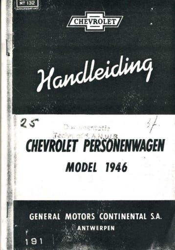 1946 Chevrolet Personenwagen Handleiding ***KOPIE!!!***, Auto diversen, Handleidingen en Instructieboekjes, Verzenden