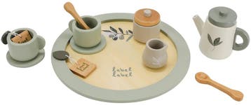 Label Label Olijfgroen Houten Theeservies Set, Verzenden, Nieuw