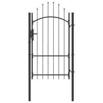 vidaXL Tuinpoort WOERDEN 175 x 100 cm Staal Grijs, Verzenden, Nieuw