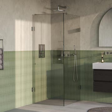 Brauer Void - Carving Douchecabine met Draaideur - Helder, Doe-het-zelf en Verbouw, Sanitair, Ophalen of Verzenden, Nieuw, Rvs
