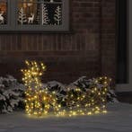 vidaXL Rendier trek slede met 160 LED Warmwit 30 x 12 x 54,5, Diversen, Kerst, Verzenden, Nieuw