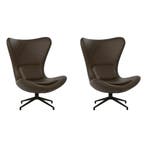 Set van 2 Leren draaifauteuils Soul - Toledo Espresso, Huis en Inrichting, Fauteuils, Nieuw, Ophalen of Verzenden, 75 tot 100 cm