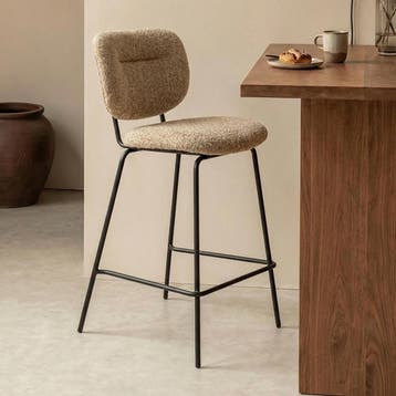 *WOONWINKEL* Moderne Barkruk Beige Boucle, Huis en Inrichting, Barkrukken, Verzenden, Nieuw