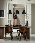 vtwonen Classic Eetkamerstoel - Notenhout - Zwart/walnoot, Huis en Inrichting, Overige Huis en Inrichting, Verzenden, Nieuw