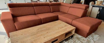 Loungebank Raalte - loungebanken - Cognac, Nieuw, 150 cm of meer, Stof, 200 tot 250 cm