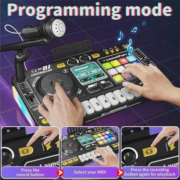 Kinder DJ Mixer met Microfoon, Piano Keyboard & Bluetooth -, Verzenden, Nieuw