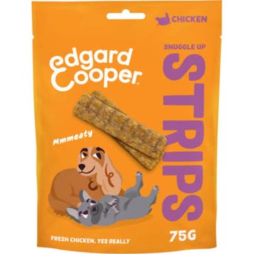 10x Edgard&Cooper Adult Strips Kip 75 gr (Hondensnacks), Dieren en Toebehoren, Verzenden, Hond