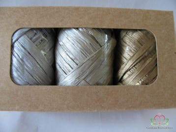 Raffia mix doosje 3 kleuren 93003-007-2 2 champagne metallic, Hobby en Vrije tijd, Ophalen of Verzenden, Nieuw