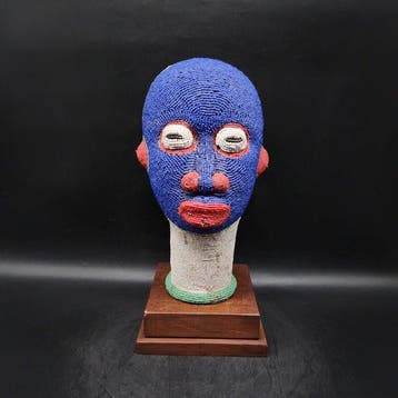Magnifique tête pelé - sculptuur - Bamileke - Kameroen