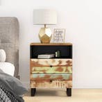 vidaXL Nachtkastje 50x33x62 cm massief gerecycled hout en, Minder dan 45 cm, Verzenden, Nieuw, 55 tot 70 cm