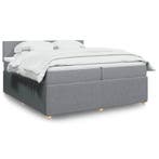 vidaXL Boxspring met matras stof lichtgrijs 200x200 cm, Huis en Inrichting, Slaapkamer | Bedden, Verzenden, Overige maten, 200 cm