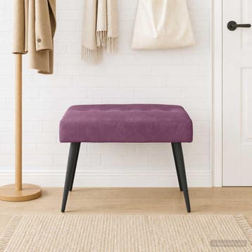 vidaXL Bank met knoopverstelling Paars 60 x 40 x 45 cm, Verzenden, Nieuw, Stof