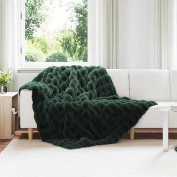 vidaXL Antislip deken van imitatie konijnenbont Olite 4 st, Verzenden, Nieuw, Groen