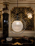 Plafondlamp - Glas, Metaal - Art Deco