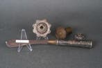 A Djokja Silver Knife, Silver Ornaments and a Bronze