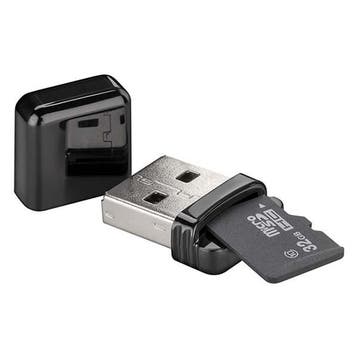 SD kaartlezer USB | Goobay (Micro SD, tot 256 GB, USB 2.0), Verzenden, Nieuw, Goobay