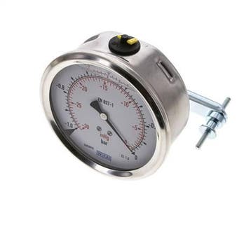 Glycerinemanometer G1/2 achteraansluiting -1 tot 0 bar 100mm, Verzenden, Nieuw