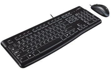 Logitech MK120 - Toetsenbord en Muis - Bedraad - QWERTY - Zw, Verzenden, Zo goed als nieuw