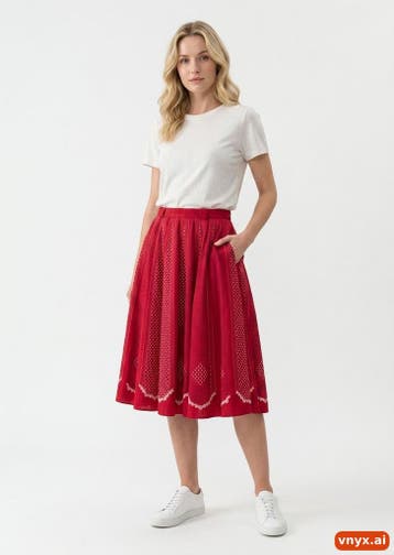 friedel Plisserokken Dames maat W29 Rood Vintage, Ophalen of Verzenden, Nieuw