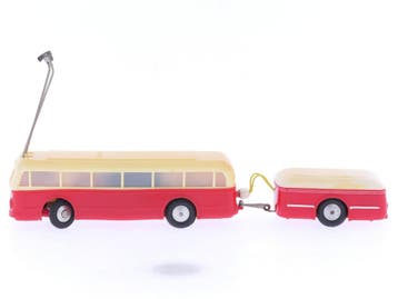 Schaal H0 Eheim 6102 (Brawa) trolleybus crème-rood met aa.., Ophalen of Verzenden, Gebruikt, Overige typen