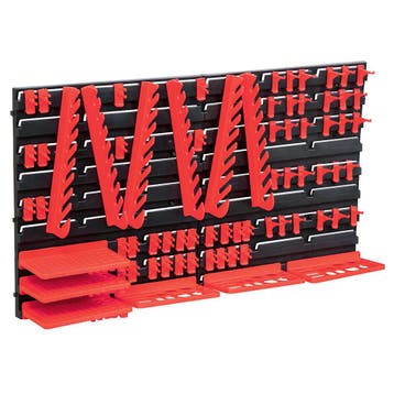 vidaXL 71-delige Opslagset met wandpanelen rood en zwart, Verzenden, Nieuw