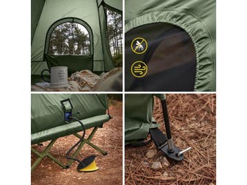 SoBuy OGS61-L-GR - Opvouwbaar Campingbedje - 3 in 1 met, Caravans en Kamperen, Verzenden, Nieuw