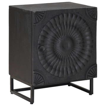 vidaXL Handgemaakt nachtkastje Zwart 40 x 30 x 50 cm, Minder dan 45 cm, Verzenden, Nieuw, Minder dan 55 cm